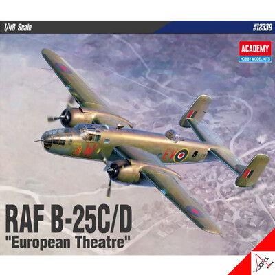 Academy 1/48 RAF B-25 C/D ''European Theatre'' Flugzeug Bomber Modellbausatz Sp...