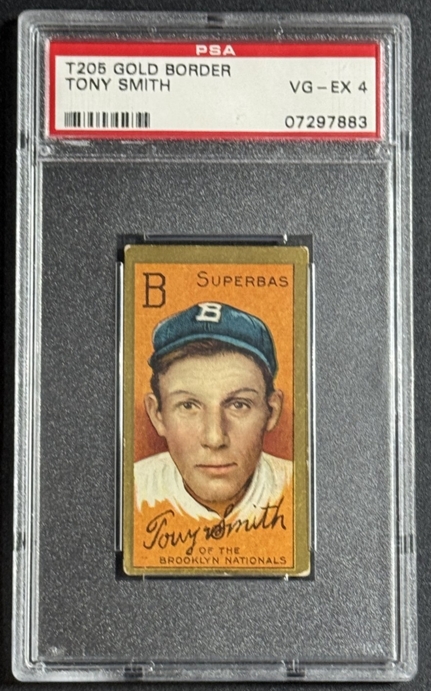 1911 T205 Gold Border Baseball Tony Smith PSA 4 VG-EX