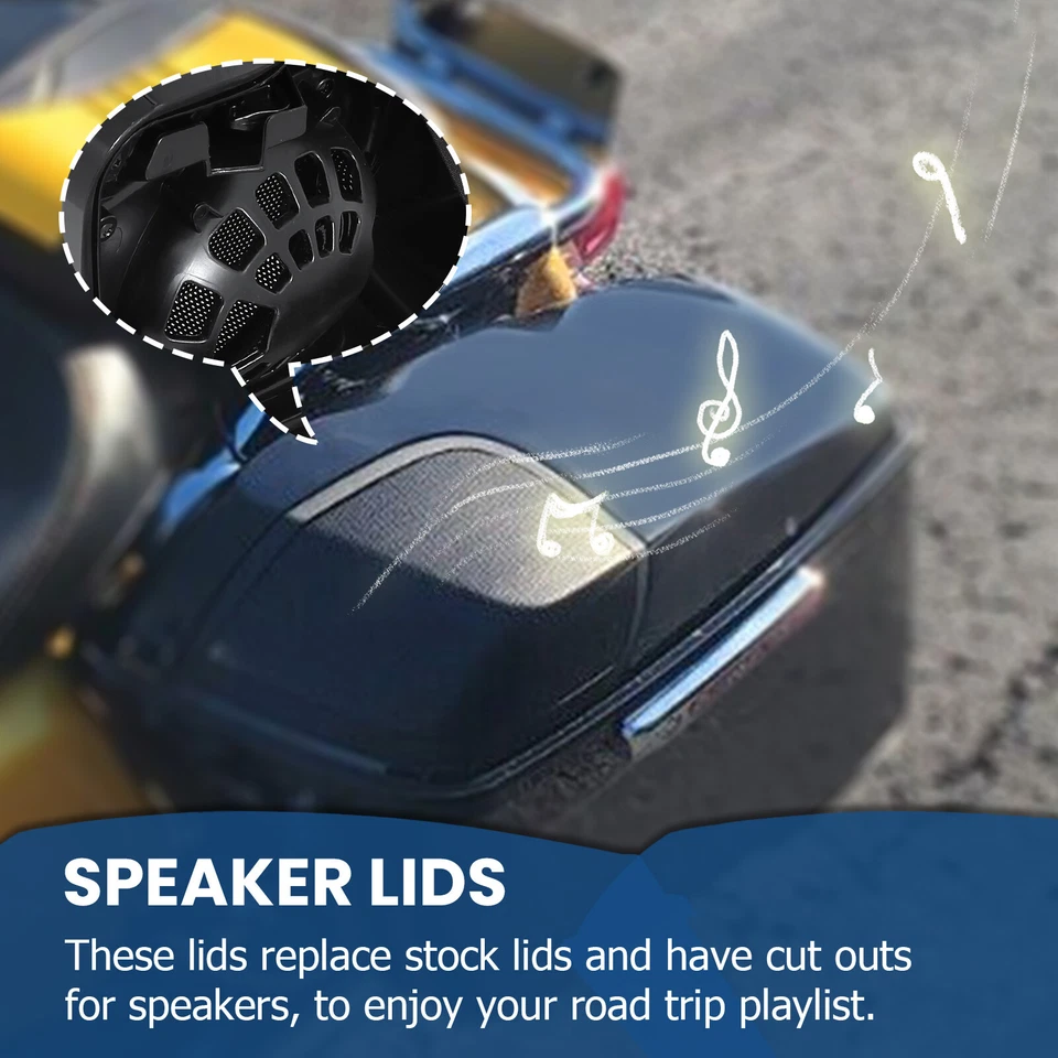 For 93-13 Harley Touring CVO 4" Stretched Hard Saddlebags with 5x7 Speaker Lids - Image 4 of 4