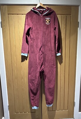 WEST HAM (WHU) Men’s Fleece All In One, Hooded Size Small UK
