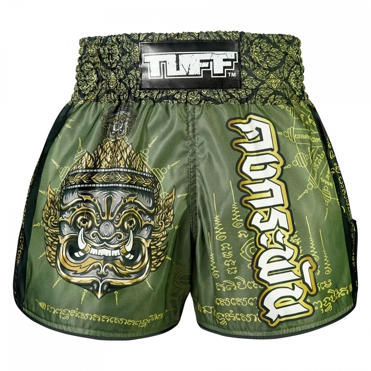 TUFF Muay Thai Shorts The Immortal Yaksa Kickboxing Green RMS117