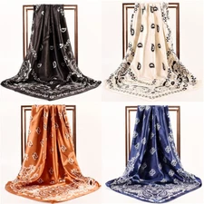 Scarf Women Head Wraps Satin Female Hijab Scarf Neckerchief Headband  