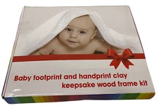 Baby Handprint Footprint Clay Keepsake Wood Frame Kit For Newborn Girl Boy Gift
