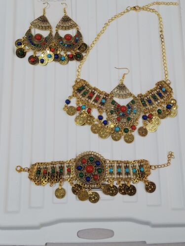 Earrings headpiece bracelet vintage for women Asian European gipsy  - Afbeelding 1 van 4