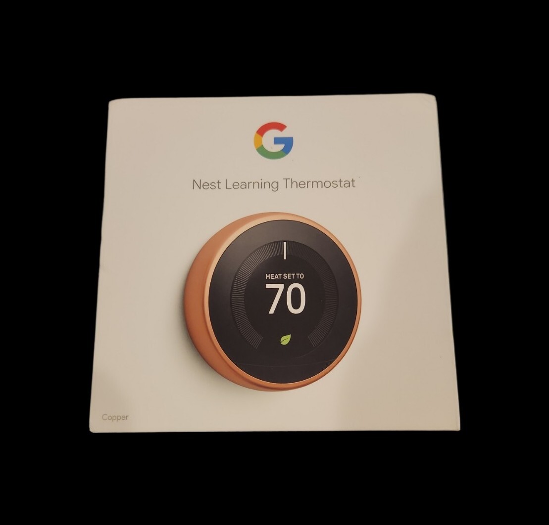 GOOGLE NEST 3rd Generation COPPER Smart Learning Thermostat Works w/ ALEXA  NEW!