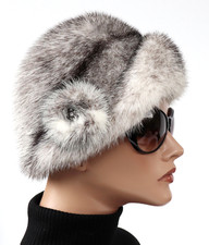 Visone Cappello Pelliccia Kohinoor Black Cross Vintage Berretto Testa Pulizia