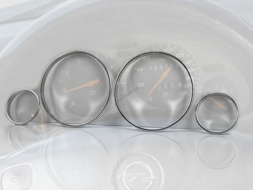 Per Opel Tigra 94-00 Anillos de aluminio pulido para el conjunto de indicadores - Picture 4 of 6