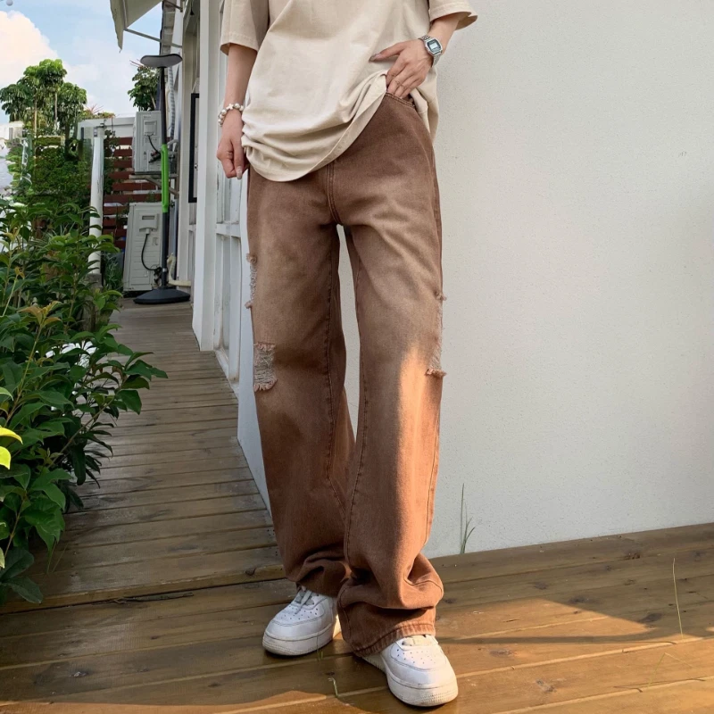 Women Cargo Jeans Straight Leg Denim Pants Vintage Style