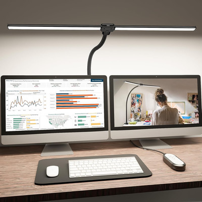 LED Desk Lamp for Home Office, 4000K Neutral White Double Head Architect Task La