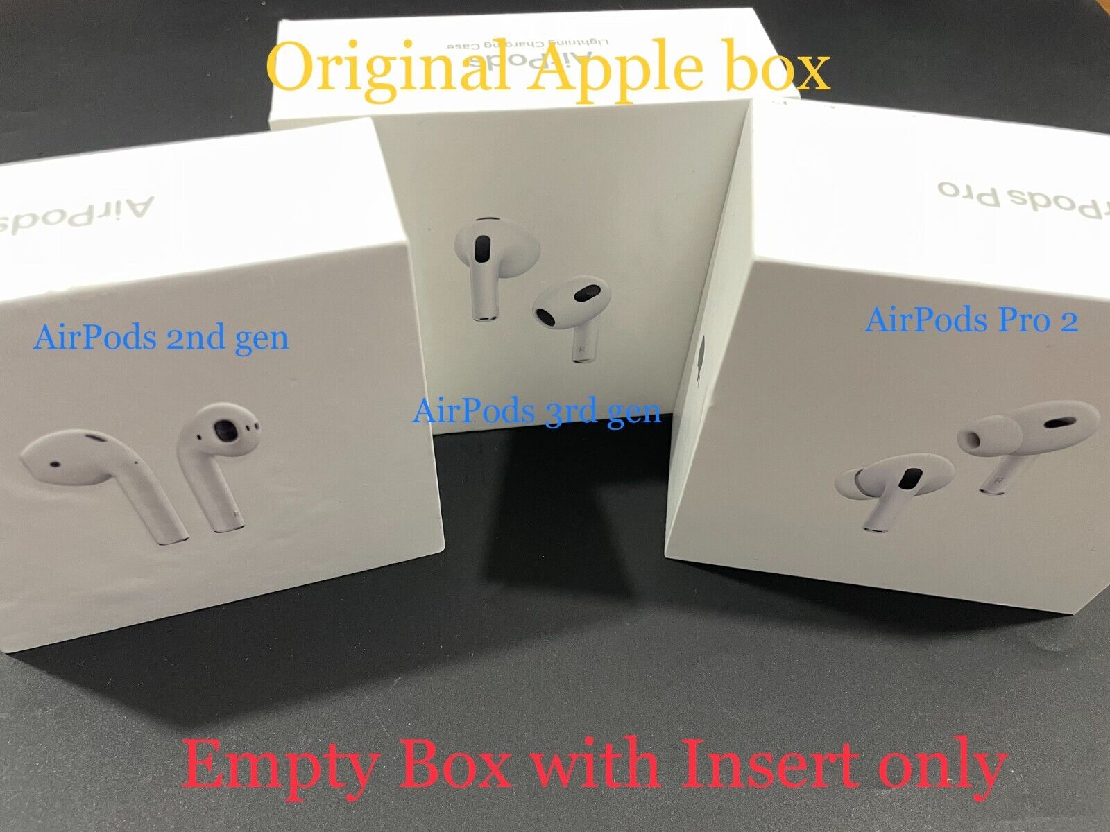 OEM Original Apple Airpods PRO 2 , 2nd 3rd, ONLY EMPTY RETAIL BOX