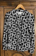 Van Heusen Women’s Size Large Black/White L/S Button Up Blouse MADE IN USA