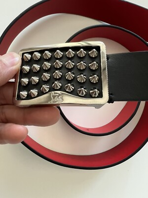 Christian Louboutin New Men's Louis Spike Leather Belt 110 - 44 | eBay