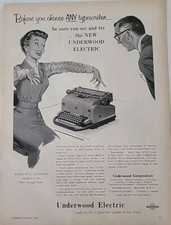 1954 Underwood Electric Typewriter vintage ad thumbnail