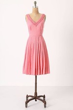 Anthropologie Melon Ball Dress Pink Polka Dots Sz 4 S/M Moulinette Soeurs