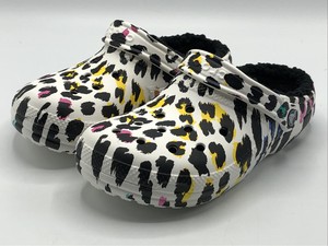fur lined leopard print crocs