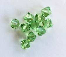 10 pc SWAROVSKI CRYSTAL 8mm PERIDOT Loose BEADS 5328 Bicones Green, August Birth