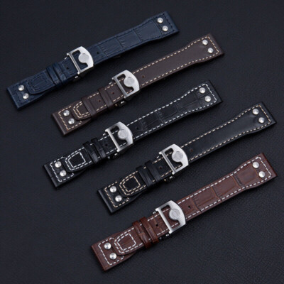 High End Echt Leder Uhrenarmband Armband Herren Nietenarmband 20/21/22mm für IWC