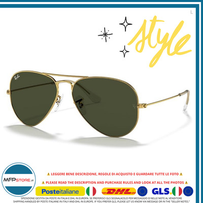 Ray-Ban Sonnenbrille RB3025 Aviator Large Metal L0205 58 G-15 Green Herren