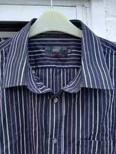 Marks & Spencer Purple Pin Striped Shirt 18 Inch Collar