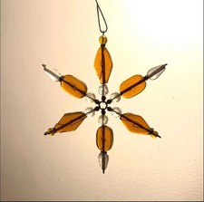 Glass Beads Snowflake Christmas Ornament