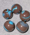 LOT Vacor Werewolf Marble  5/8"  Mega Marbles Turquoise Swirls Collectible  — photo 3