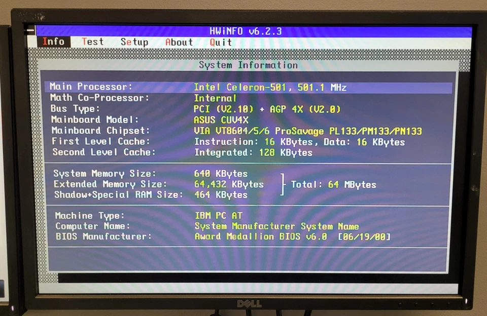 ASUS CUV4X Retro PC Intel Celeron 500MHz 64MB RAM 12GB HDD MS-DOS 3D-Rage Pro - Image 3 of 4