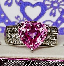 PINK SAPPHIRE HEART RING - 10x10mm Or 3.0ctw ...