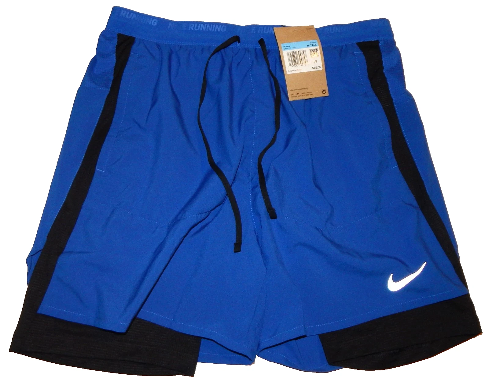 Nike Men's Dri-Fit Stride 2-in-1 5" Running Shorts DM4757-480 Size M-Tall Blue