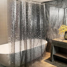 Shower Curtain Liner, 100 Waterproof Eva Shower Curtains with 3 Duty Heavy Bott