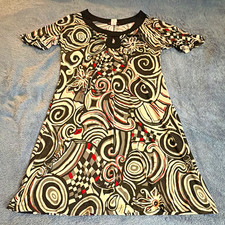 Volume One Dresses Women's L Geometric Abstract A-Line Keyhole Dress