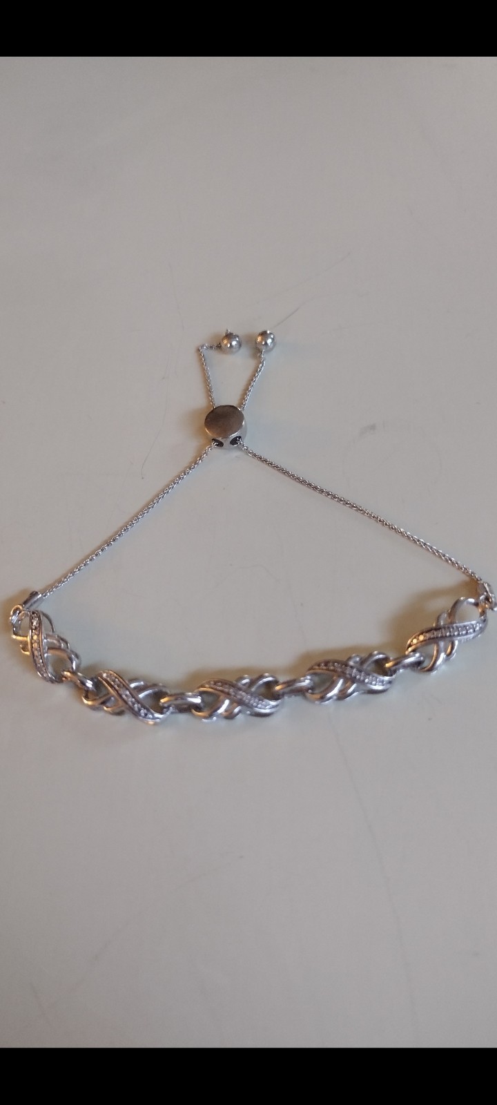 Fine Sterling Silver Infinity Adjustable Bracelet… - image 2