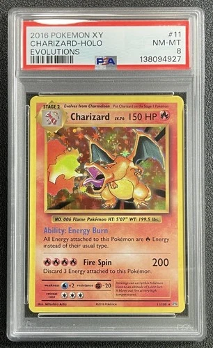 CHARIZARD PSA 8 2016 POKEMON XY EVOLUTIONS #11/108 HOLO 4927