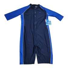 Coolibar UPF 50 Suit Neck-to-Knee Surf Swimsuit NEW Youth Size Medium Blue