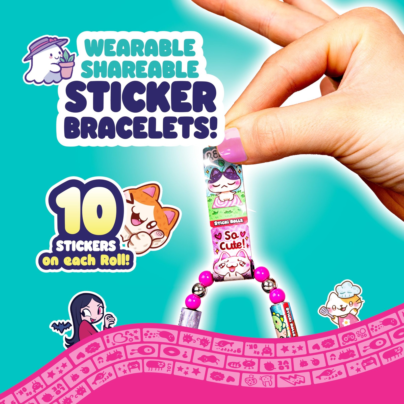 STICKI Rolls Sticki Book - The Original Wearable Shareable Toy Sticker Bracel...