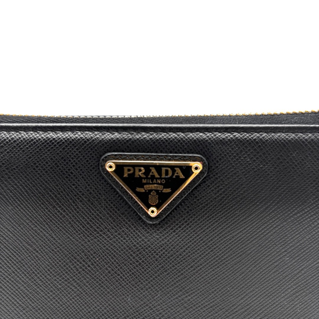 PRADA Long Wallet Triangular Logo Plate Saffiano … - image 4