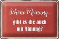 Schild Blech 30X20Cm - Made In Germany - Spruch SchöNe Meinung Gibt Mit Ahnung M