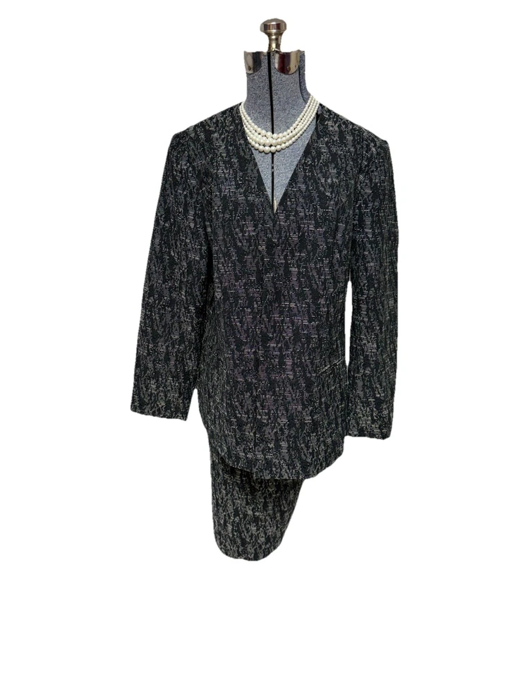 NUEVO $320 Calvin Klein Falda Traje Talla 18W Conjunto de Dos Piezas Bolsillos Mezcla Algodón NUEVO Foto 3 de 4