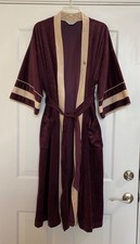 VINTAGE CHRISTIAN DIOR MONSIEUR VELOUR ROBE OS LOGO EGGPLANT/WINE COLOR  EXC