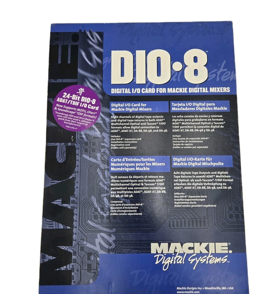 Mackie Designs DIO8 24-Bit Digital I/O Card for Mackie Digital Mixers - NEW - Image 4 of 4