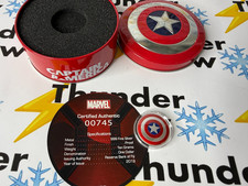 Marvel Captain America .999 Pure Silver Domed Shield Fiji coin with tin ⚡️❄️