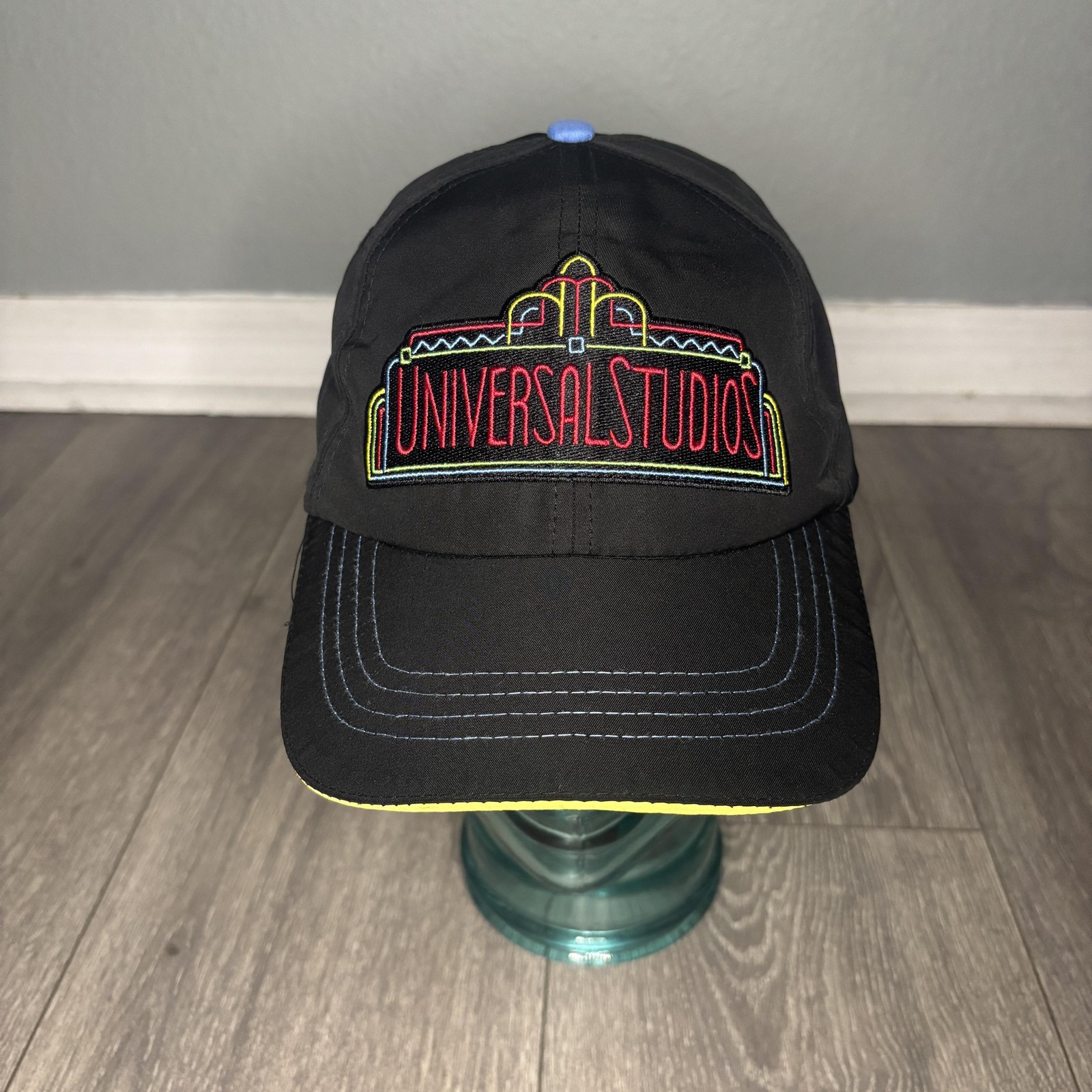 Universal Studios Hat Cap Snap Back Black Neon Em… - image 1