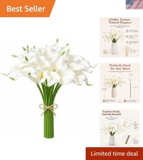 Elegant White Calla Lily Artificial Flowers - 20 Stems for Home and Weddings