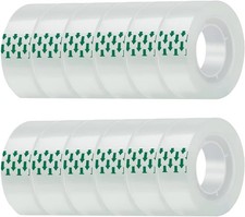 12 Rolls Clear Transparent Tape Refills, 3/4 x 1000 inches, All-Purpose Glossy