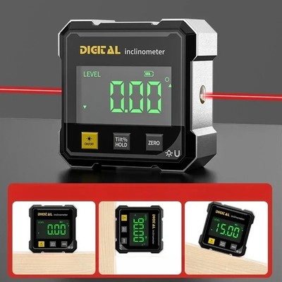 Digitaler Winkelmesser mit Laser & Wasserwaage, Neigungsmesser, LTOOLS, USB-Lade