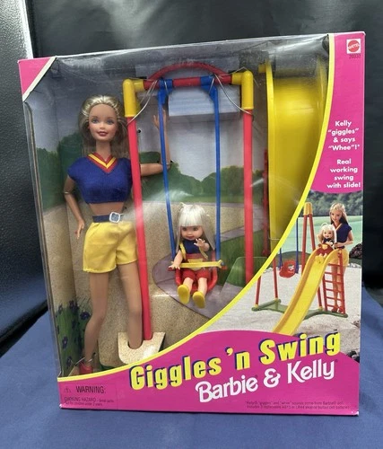 Vintage Barbie & Kelly Dolls Giggles N Swing Set Slide 1998 NRFB  20333