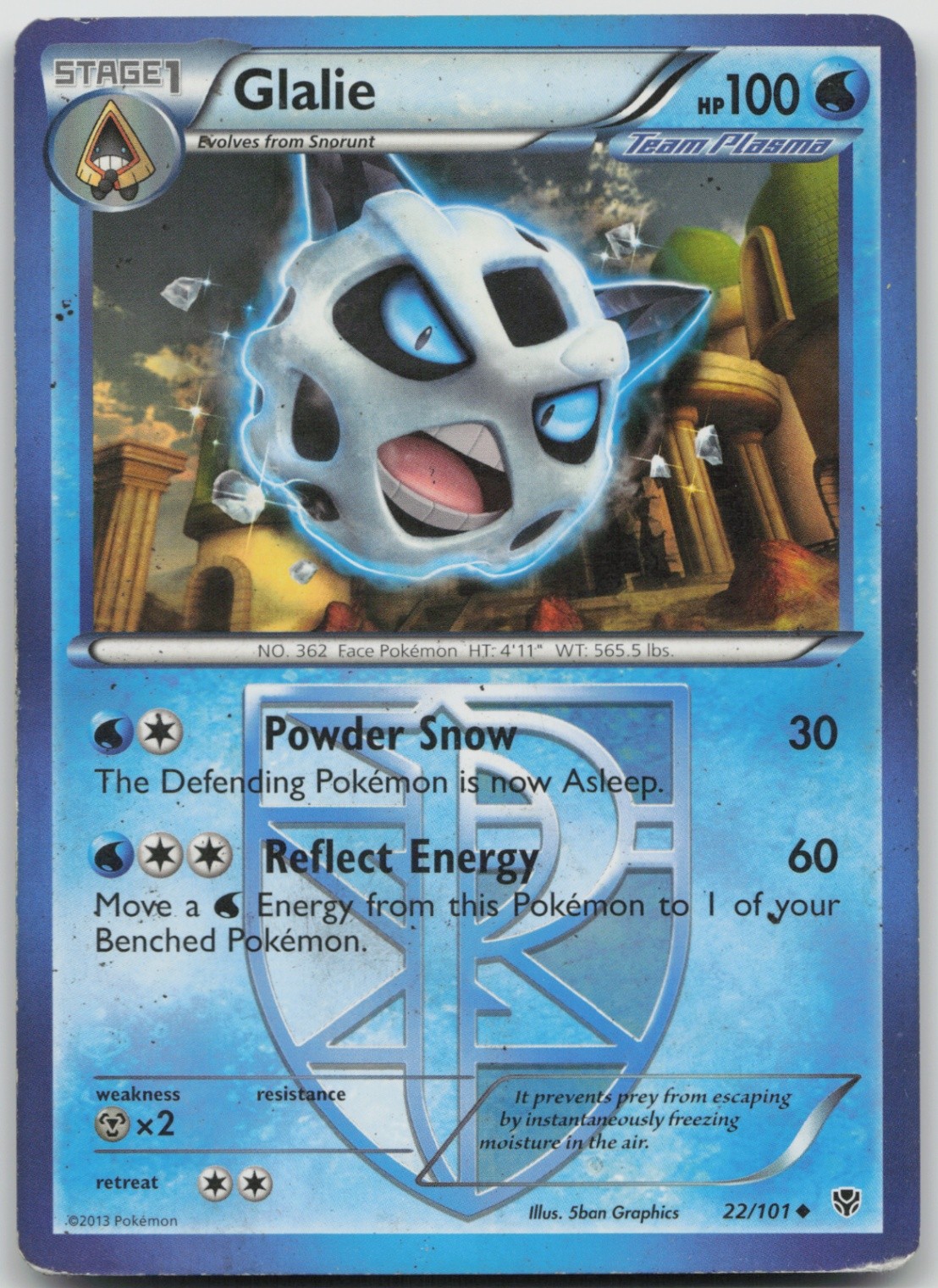 Glalie (Team Plasma) 22/101 Uncommon Plasma Blast LP Normal