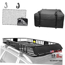 Roof Rack Basket with Extension, 64" x 39" with Cargo Roof rack  Bag  Net