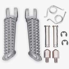 For Yamaha YZF R1 1998-23 R6 03-20 R6S 03-09 Silver Front Footrest Foot Pegs Fit