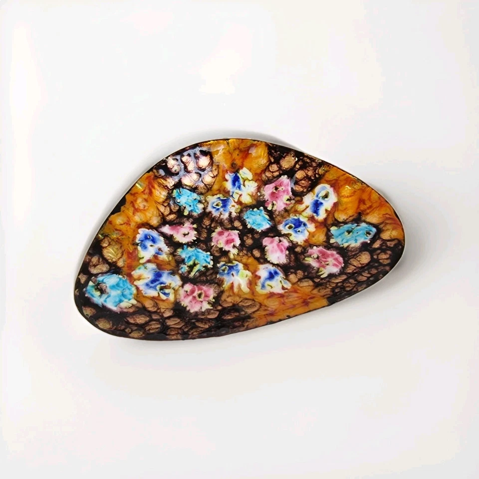 COUPE COUPELLE  ,  VIDE POCHE EMAILLE EMAUX SUR CUIVRE  vintage  - Photo 2/4