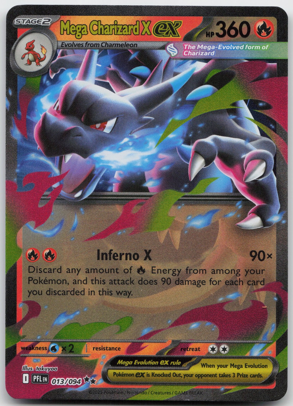 Mega Charizard X ex - Double Rare ME02: Phantasmal Flames 013/094 NM